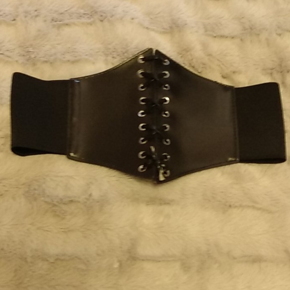 Faux leather belt